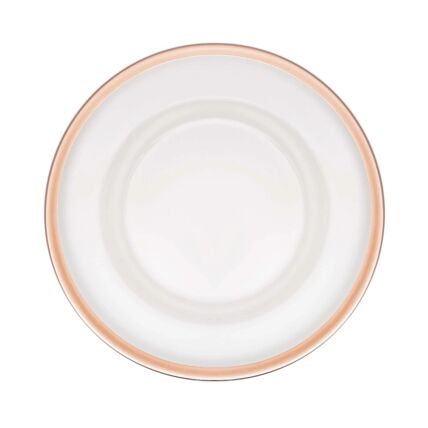 Clear Glass with Trim Rose Gold dinnerware rental