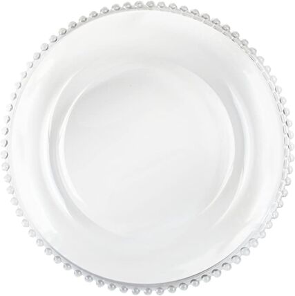 Glass Beaded Clear dinnerware rental