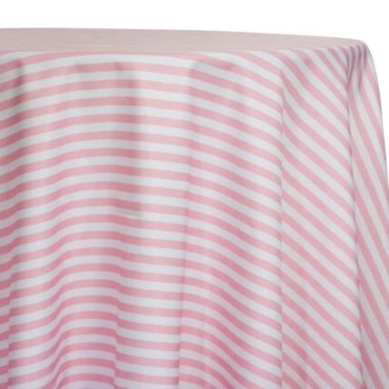 Stripe Pink tablecloth linen rental