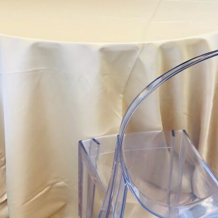 Crepe Back Satin Honey Gold tablecloth linen rental
