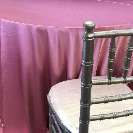 Crepe Back Satin Rose tablecloth linen rental
