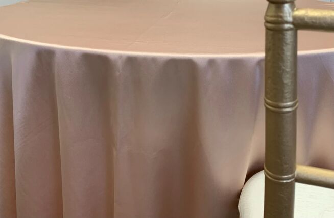 Crepe Back Satin Ginger tablecloth linen rental