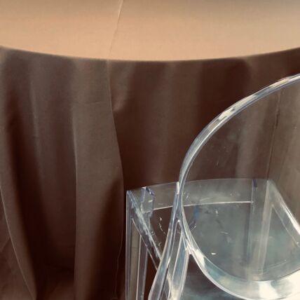 Polyester Chocolate tablecloth linen rental