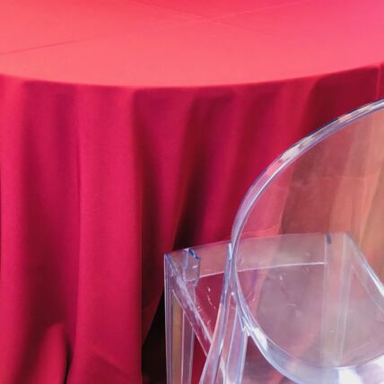 Polyester Cranberry tablecloth linen rental