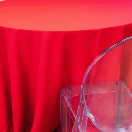 Polyester Red tablecloth linen rental