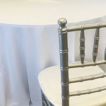 Polyester Palm White tablecloth linen rental