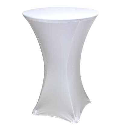 Spandex White 36 high tablecloth linen rental