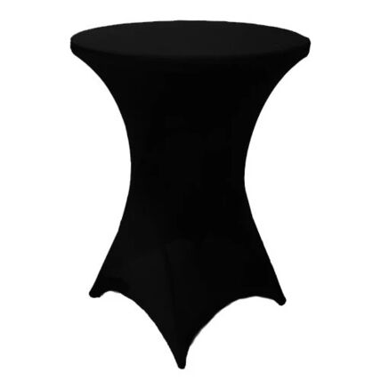 Spandex Black 36 high tablecloth linen rental