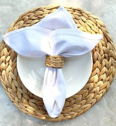 Boho Wicker Napkin Holder napkin ring rental