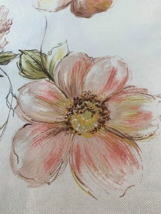 Apple Blossom Flower White & Coral null tablecloth linen rental