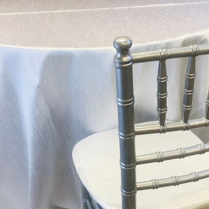 Dupioni White tablecloth linen rental