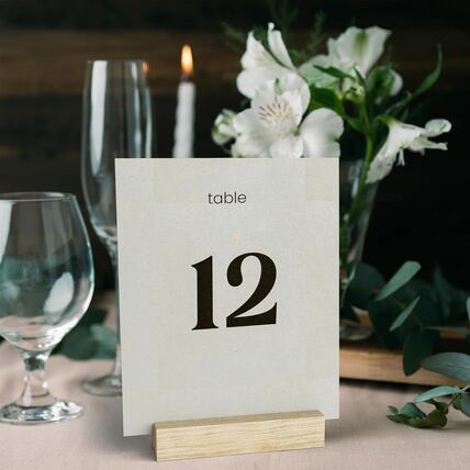 Oak Wood Table Card Holder - Set of signage rental
