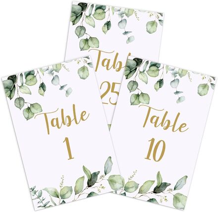 Garden Love Table number card set signage rental
