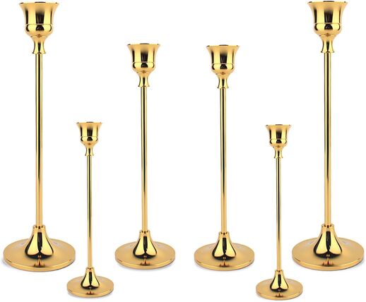 Brass Vintage Gold Candlestick Holders - Set of candle holder rental