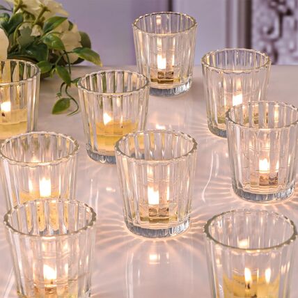 Vintage Ribbed Votive Candle Holders, Glass Candle Holder-set of candle holder rental