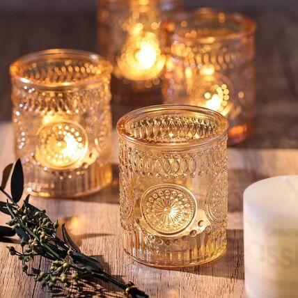 Glass Gold Votive Candle Holders-set of candle holder rental