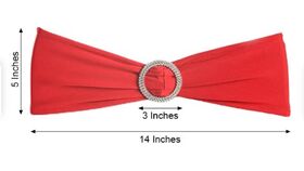 Image of a Chair Sash - Red Spandex Band With Silver Buckle