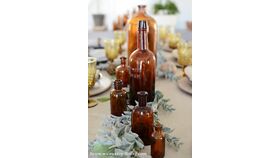 10 Set Assorted Antique Brown Bottles image