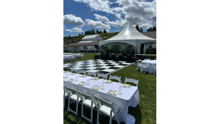 B&W Dance Floor - 21x21 additional photo — NCW Event Rentals Eastern Washington
