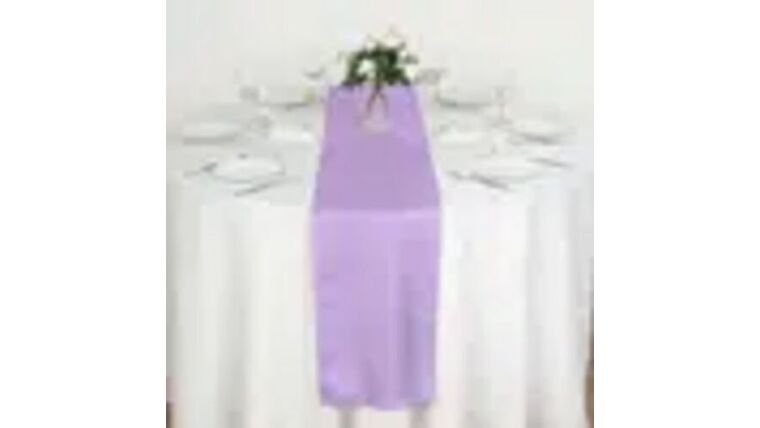 Table Runners Lavender Polyester 108" L x 12" W rental from NCW Event Rentals, available in Wenatchee, Cle Elum, Chelan and Leavenworth Washington