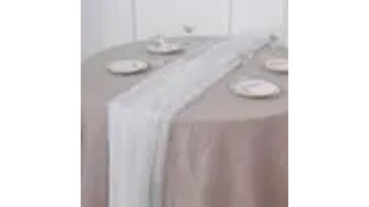 Table Runners White Chiffon 120" L x 12" W rental from NCW Event Rentals, available in Wenatchee, Cle Elum, Chelan and Leavenworth Washington