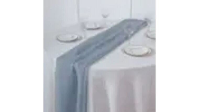 Table Runners Dusty Blue Chiffon 120" L x 12" W rental from NCW Event Rentals, available in Wenatchee, Cle Elum, Chelan and Leavenworth Washington