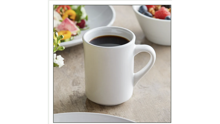 White Coffee Cups rental from NCW Event Rentals, available in Wenatchee, Cle Elum, Chelan and Leavenworth Washington