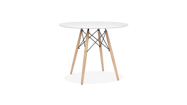 31.5" EAMES TABLE - White w/ Wood Legs : goodshuffle.com