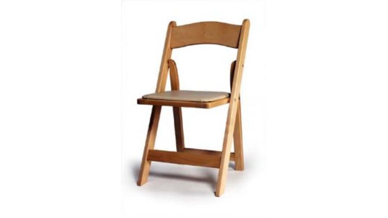 Natural Wood Folding Chair with Pad : goodshuffle.com