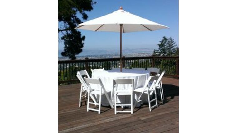 60' Round Umbrella Table (Table Only) : goodshuffle.com