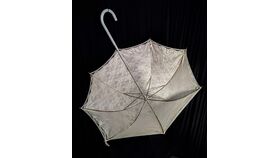 Image of a Decorative Umbrella (Lace Linen) / Ivory / 32"D x 25.5"H
