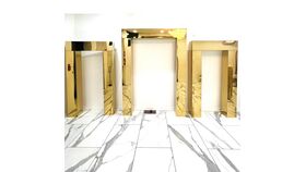 Image of a 24K Gold Square Backdrop - 2 Piece, 7 feet tall