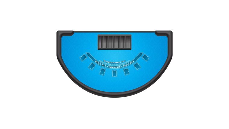 Picture of a Blackjack - 6' Casino Game Table Kit - Light Blue