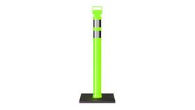 Image of a 45" Neon Green Delineator Post w/o Base With Reflective Lines