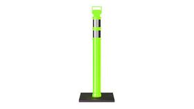 Image of a 45" Neon Green Delineator Post w/o Base With Reflective Lines