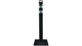 Image of a 45" Black Delineator Post w/o Base With Reflective Lines