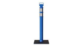 Image of a 45" Blue Delineator Post w/o Base With Reflective Lines