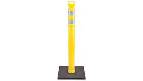 Image of a 45" Yellow Delineator Post w/o Base With Reflective Lines