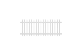 Image of a 3.81' x 2.83' White Gothic Picket Vinyl Fence Panel