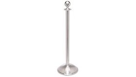 Image of a 38" Chrome Finish Metal Stanchion Post with Chrome Ball Top Rope Hook Kit