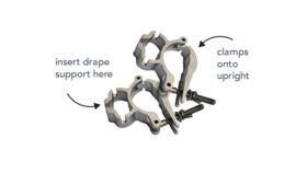 Image of a 2 UNIVERSAL DRAPE SUPPORT CLAMP - PAIR