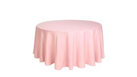 Image of a 108" Dusty Rose Polyester Round Tablecloth