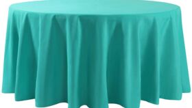 Image of a 108 Round Tablecloth Polyester Turquoise