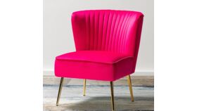 Image of a Fuchsia Tufted Velvet Side Accent Chair