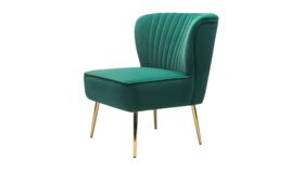 Image of a Forest Green Tufted Velvet Side Accent Chair