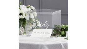 Image of a 10" Luxe Acrylic Clear Wedding Card Box w/Lid