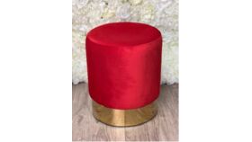 Image of a Ashanti Velvet Ottoman Collection Red