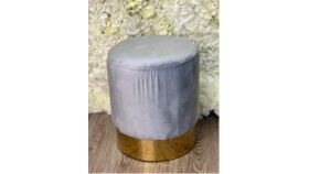 Image of a Ashanti Velvet Ottoman Collection Dusty Blue