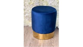 Image of a Ashanti Velvet Ottoman Collection Royal Blue