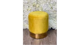 Image of a Ashanti Velvet Ottoman Collection Lemon